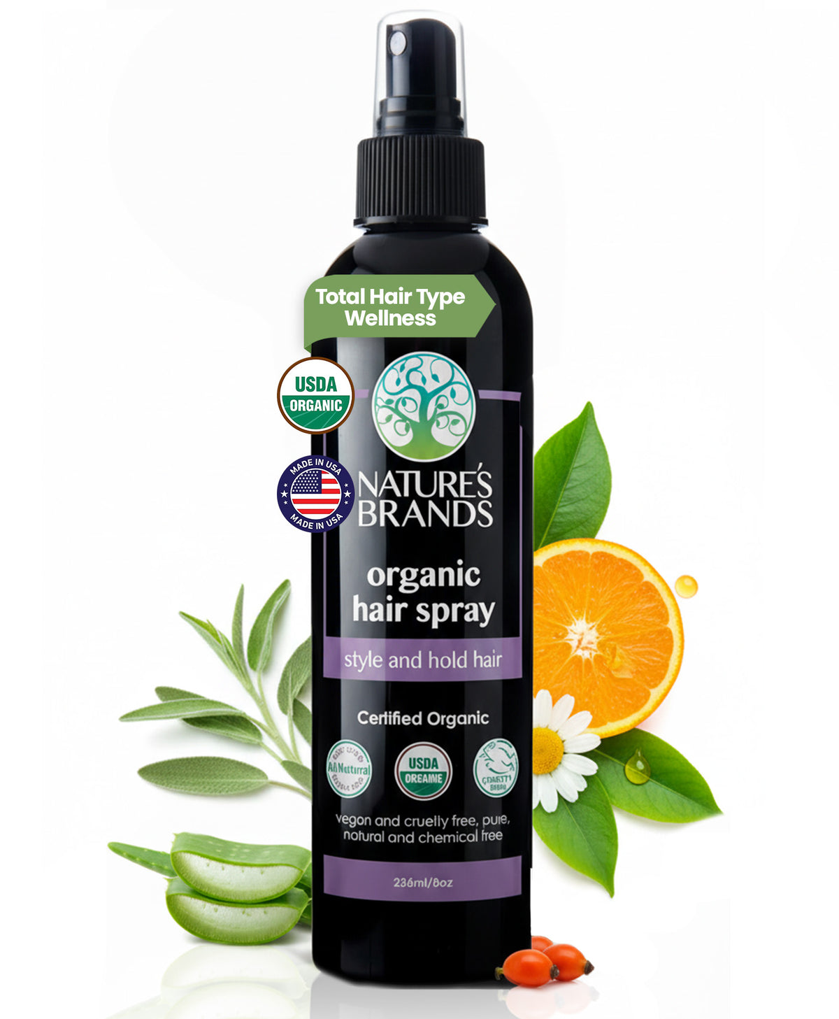 Hair Spray Organic by Herbal Choice Mari- No Toxic Synthetic Chemicals