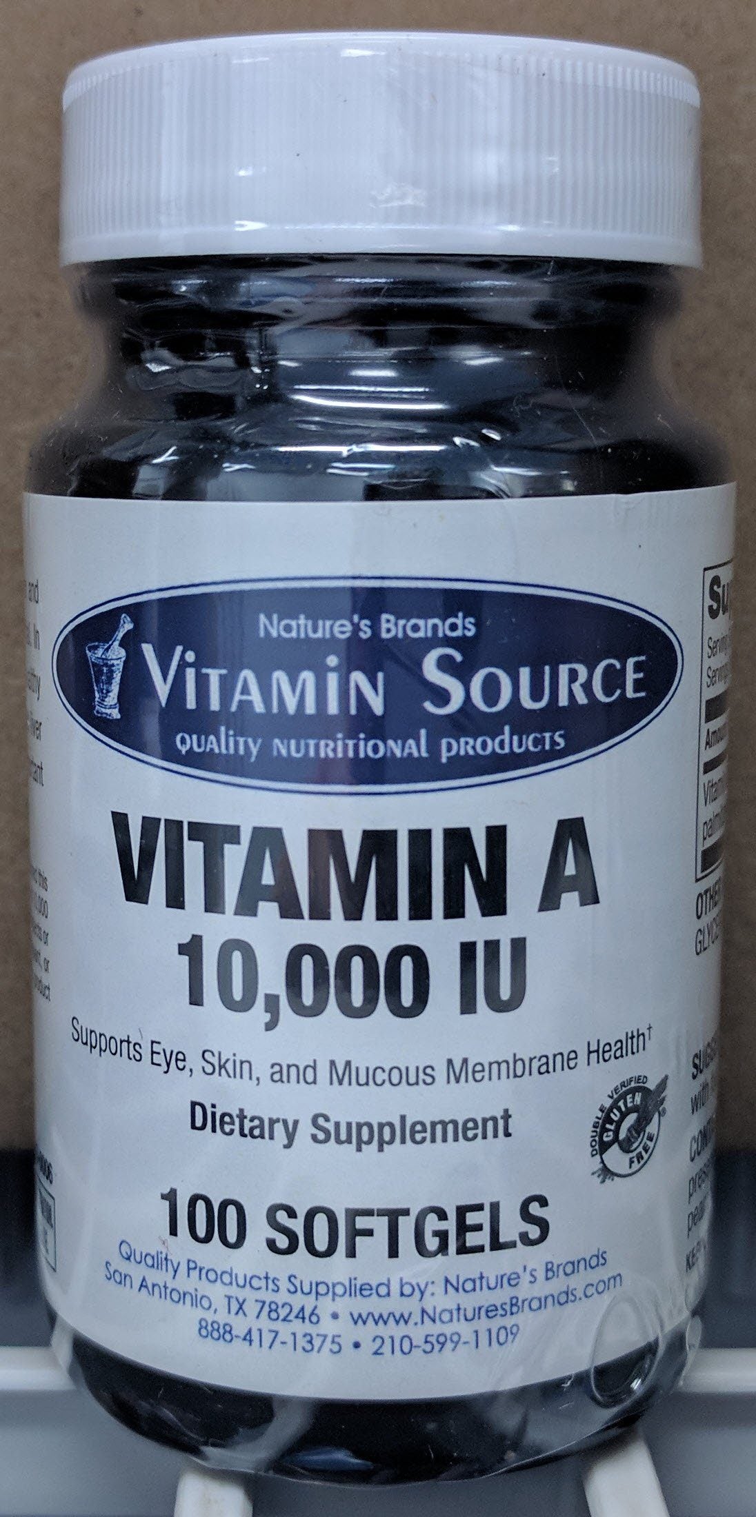 Vitamin Source Vitamin A 10,000 IU 100 Softgels
