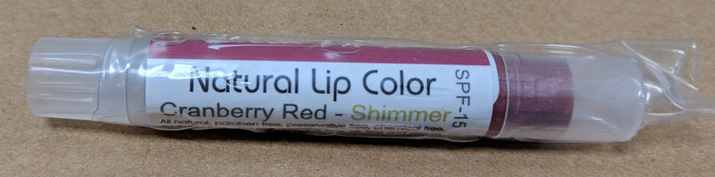 Bella Mari Natural Lip Color; 0.1floz - Bella Mari Natural Lip Color; 0.1floz - Cranberry Red Shimmer
