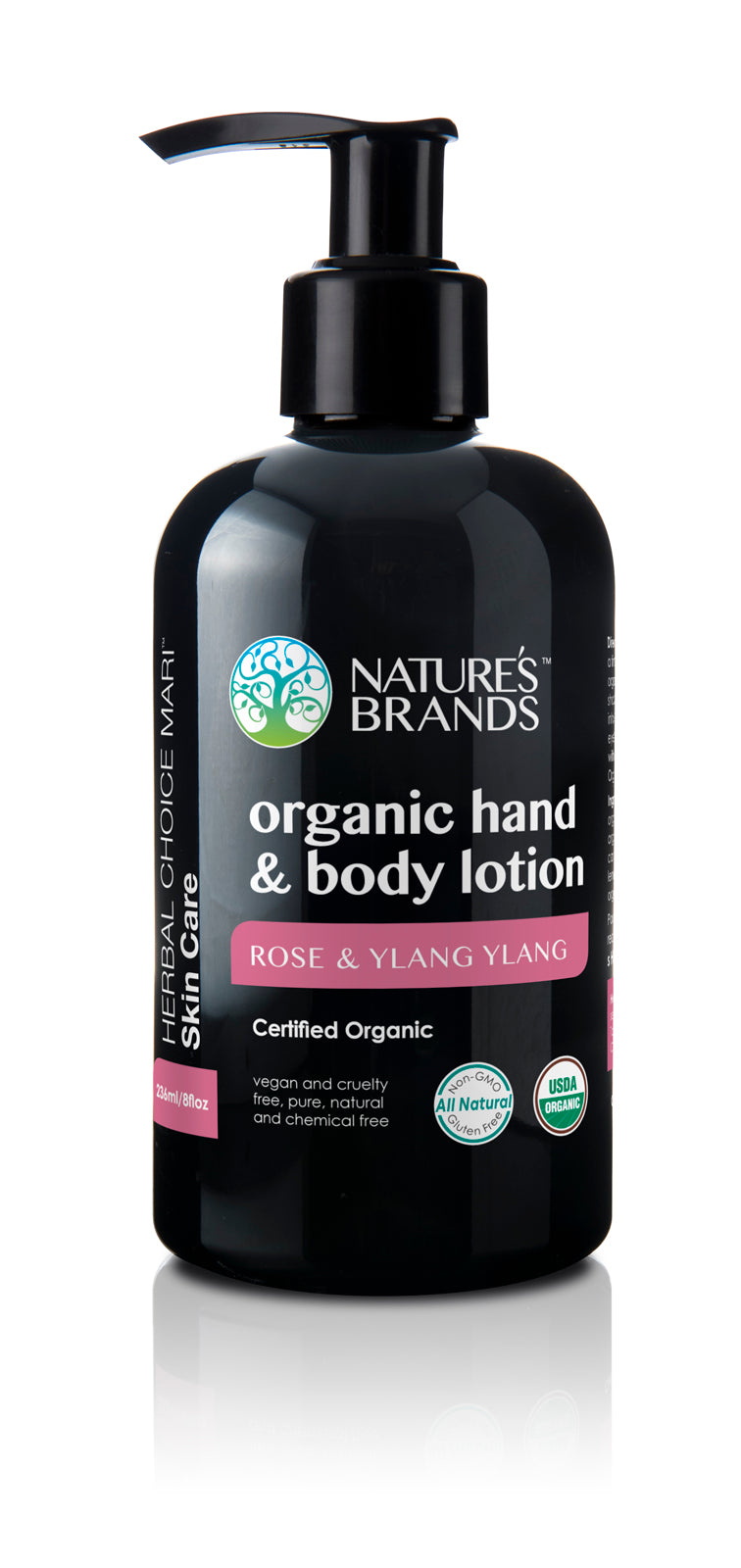 Herbal Choice Mari Organic Hand And Body Lotion, Rose And Ylang Ylang