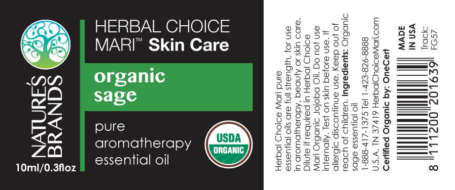 Herbal Choice Mari Organic Sage Essential Oil; 0.3floz Glass
