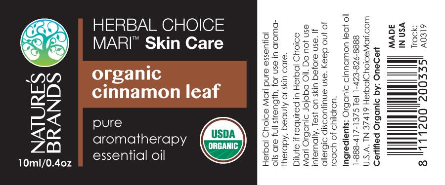 Herbal Choice Mari Organic Cinnamon Leaf Essential Oil; 0.3floz Glass