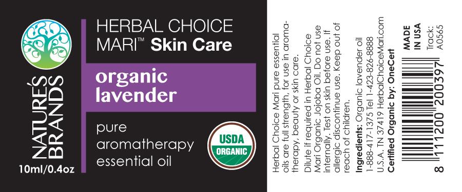 Herbal Choice Mari Organic Lavender Essential Oil; 0.3floz Glass