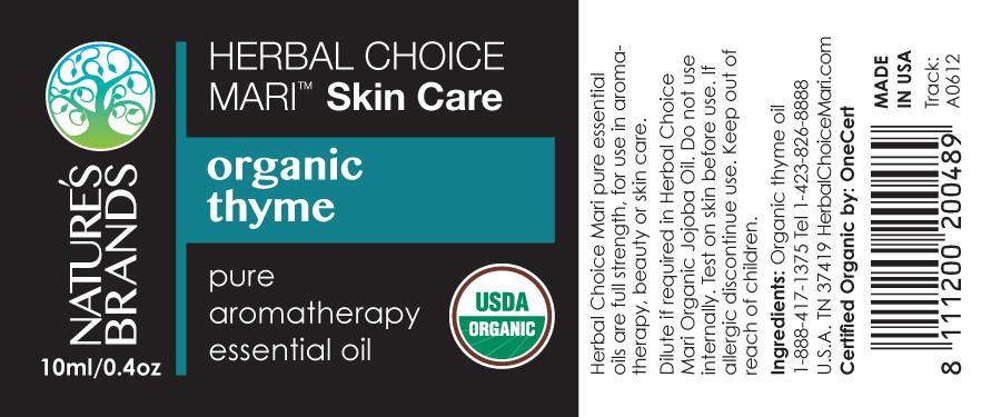 Herbal Choice Mari Organic Thyme Essential Oil; 0.3floz Glass