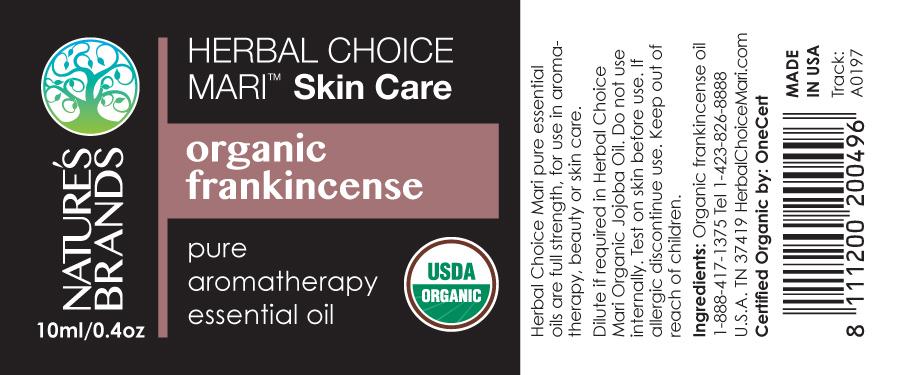 Herbal Choice Mari Organic Frankincense Essential Oil; 0.3floz Glass