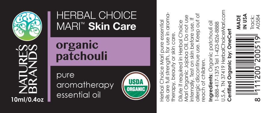 Herbal Choice Mari Organic Patchouli Essential Oil; 0.3floz Glass