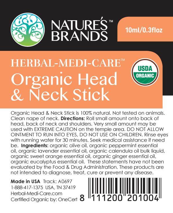 Herbal-Medi-Care Organic Head And Neck (Headache Relief) Stick; 0.3floz