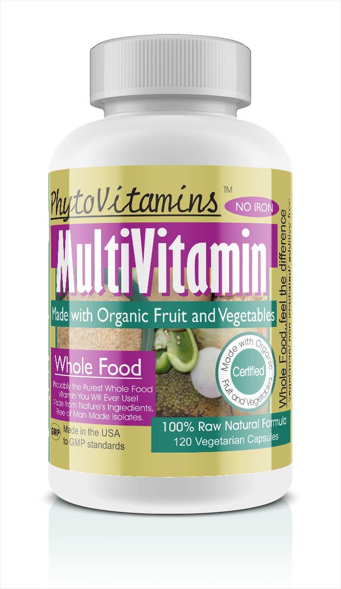 PhytoVitamins Iron Free(No Iron)Whole Food MultiVitamin Vegetarian Capsules; 120-Count, Made with Organic - PhytoVitamins Iron Free(No Iron)Whole Food MultiVitamin Vegetarian Capsules; 120-Count, Made with Organic - PhytoVitamins Iron Free(No Iron)Whole Food MultiVitamin Vegetarian Capsules; 120-Count, Made with Organic