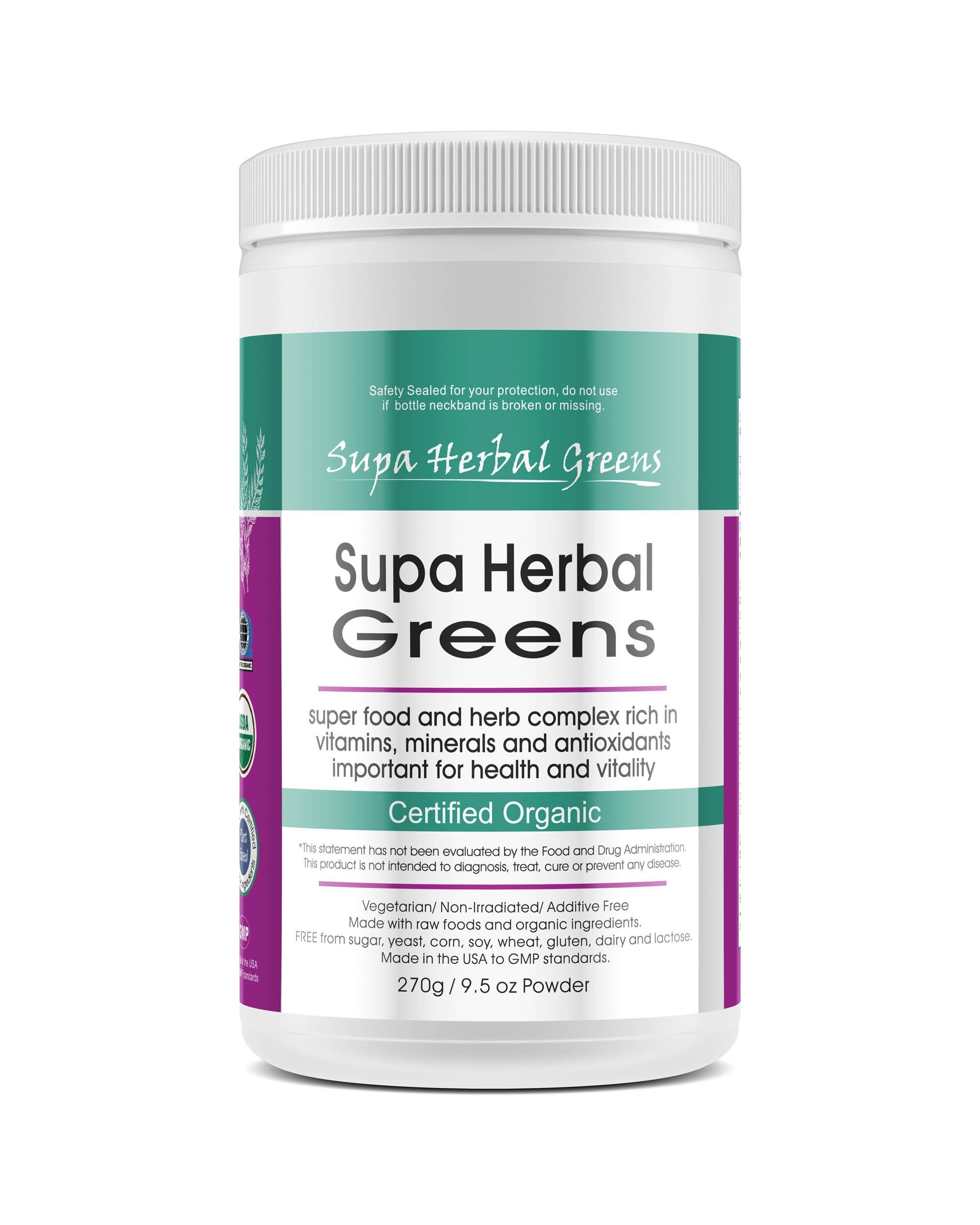 Supa Herbal Greens Organic Whole Food Powder; 270g/9.6oz