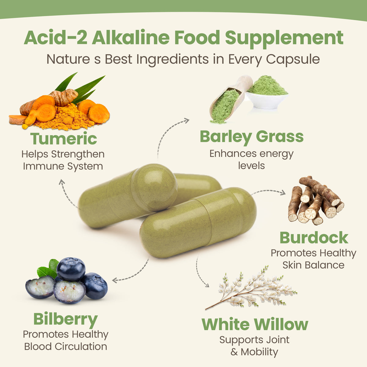 Acid-2-Alkaline Whole Food Alkalizing Vegetarian Capsules; 90-Count, Made with Organic (Include FREE 3 inch Litmus pH Paper with Color Coded Guide)