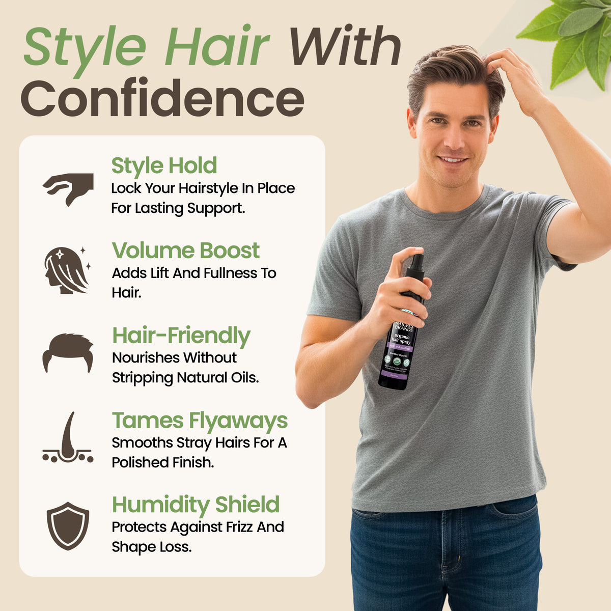 Hair Spray Organic by Herbal Choice Mari- No Toxic Synthetic Chemicals