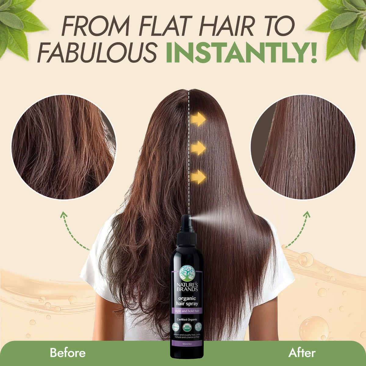 Hair Spray Organic by Herbal Choice Mari- No Toxic Synthetic Chemicals
