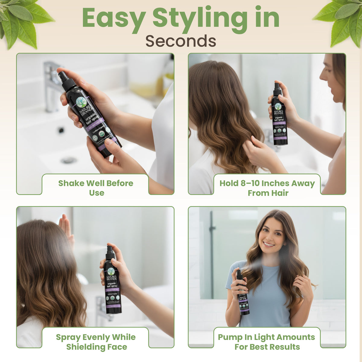 Hair Spray Organic by Herbal Choice Mari- No Toxic Synthetic Chemicals
