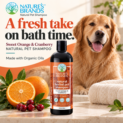 Nature's Brands Sweet Orange and Cranberry Pet Shampoo, SLS-Free - Made with Organic