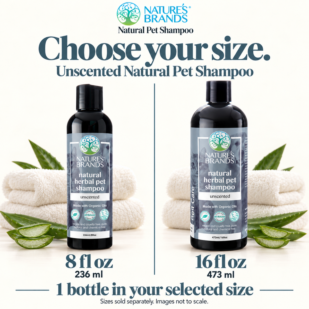 Nature's Brands Unscented Pet Shampoo, SLS-Free - Made with Organic