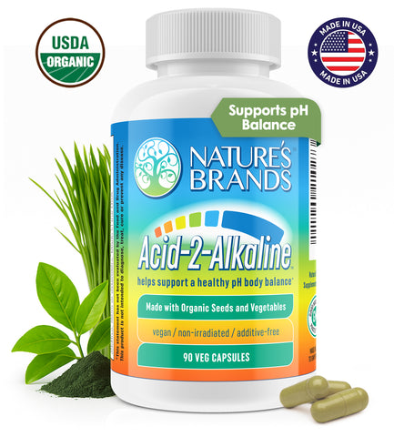 Acid-2-Alkaline Whole Food Alkalizing Vegetarian Capsules; 90-Count, Made with Organic (Include FREE 3 inch Litmus pH Paper with Color Coded Guide)