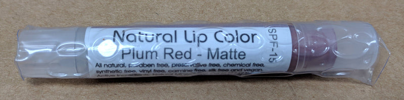 Bella Mari Natural Lip Color; 0.1floz - Bella Mari Natural Lip Color; 0.1floz - Plum Red Matte