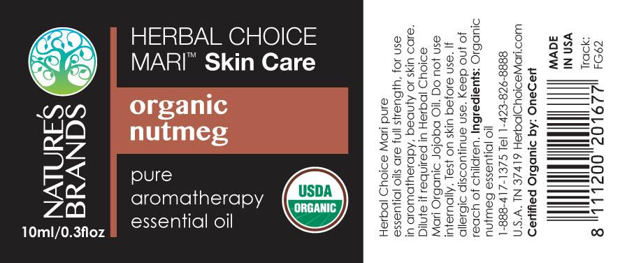 Herbal Choice Mari Organic Nutmeg Essential Oil; 0.3floz Glass