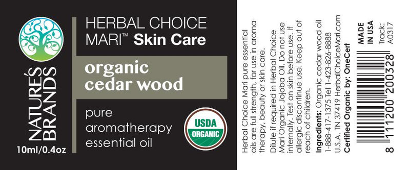 Herbal Choice Mari Organic Cedar Wood Essential Oil; 0.3floz Glass - Herbal Choice Mari Organic Cedar Wood Essential Oil; 0.3floz Glass - Herbal Choice Mari Organic Cedar Wood Essential Oil; 0.3floz Glass