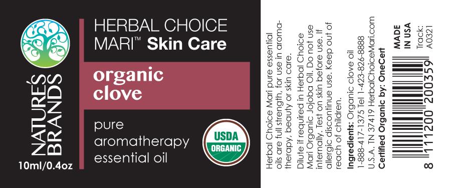 Herbal Choice Mari Organic Clove Essential Oil; 0.3floz Glass