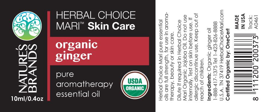 Herbal Choice Mari Organic Ginger Essential Oil; 0.3floz Glass