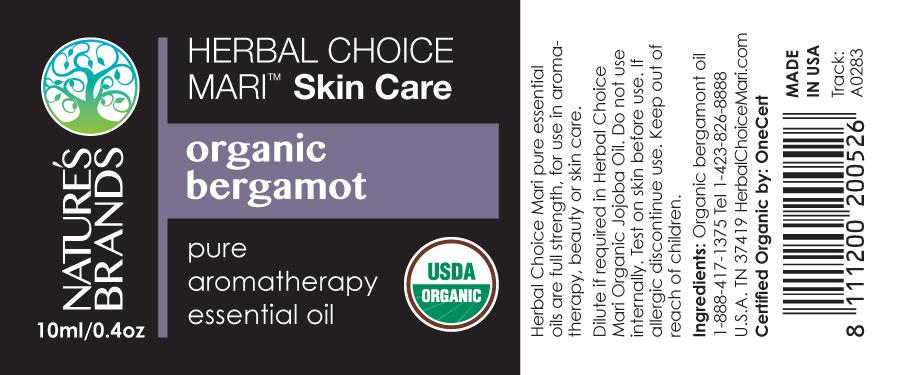 Herbal Choice Mari Organic Bergamot Essential Oil; 0.3floz Glass