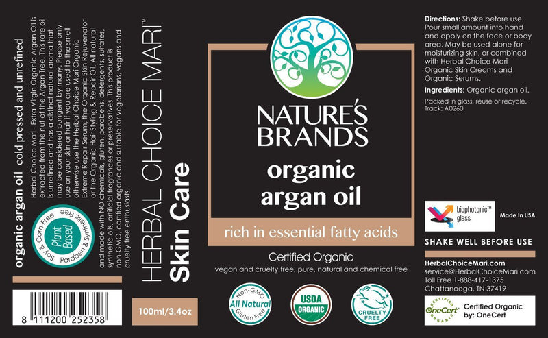 Herbal Choice Mari Organic Argan Oil; 3.4floz Glass - Herbal Choice Mari Organic Argan Oil; 3.4floz Glass - Herbal Choice Mari Organic Argan Oil; 3.4floz Glass