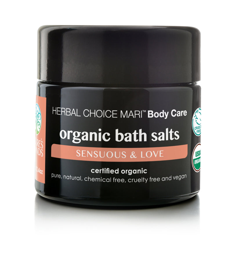 Herbal Choice Mari Organic Bath Salts, Sensuous & Love - Herbal Choice Mari Organic Bath Salts, Sensuous & Love - 3.4floz