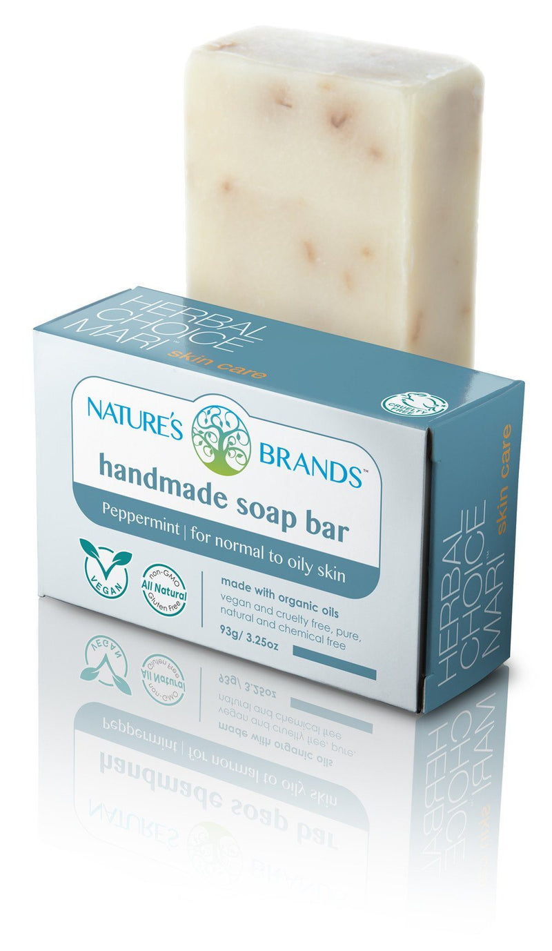 Herbal Choice Mari Natural Handmade Soap Bar, Peppermint; 3.2oz - Herbal Choice Mari Natural Handmade Soap Bar, Peppermint; 3.2oz - Herbal Choice Mari Natural Handmade Soap Bar, Peppermint; 3.2oz