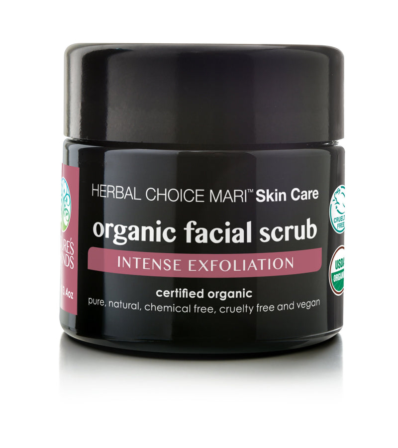 Herbal Choice Mari Organic Facial Scrub, Intense Exfoliation - Herbal Choice Mari Organic Facial Scrub, Intense Exfoliation - 3.4floz