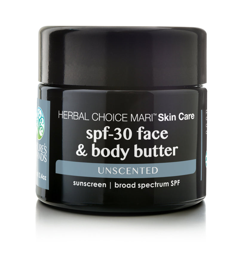 Herbal Choice Mari Natural SPF 30 Face And Body Butter, Unscented - Herbal Choice Mari Natural SPF 30 Face And Body Butter, Unscented - 3.4floz