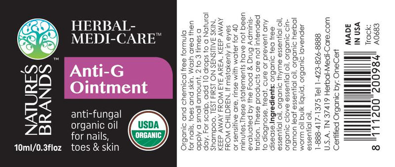 Herbal-Medi-Care Organic Anti-G (Fungal) Ointment; 0.3floz - Herbal-Medi-Care Organic Anti-G (Fungal) Ointment; 0.3floz - Herbal-Medi-Care Organic Anti-G (Fungal) Ointment; 0.3floz