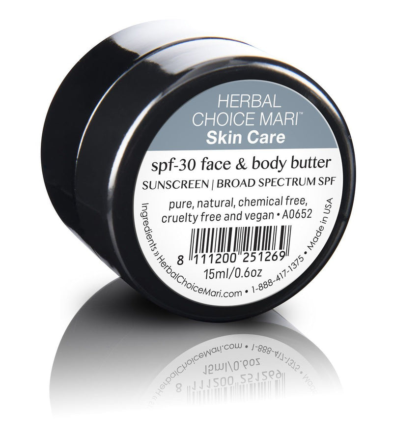 Herbal Choice Mari Natural SPF 30 Face And Body Butter, Unscented - Herbal Choice Mari Natural SPF 30 Face And Body Butter, Unscented - 0.5floz