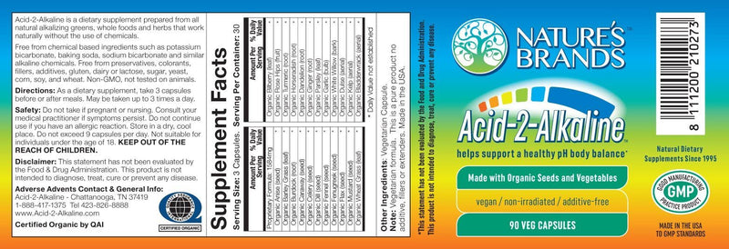 Acid-2-Alkaline Whole Food Alkalizing Vegetarian Capsules; 90-Count, Made with Organic (Include FREE 3 inch Litmus pH Paper with Color Coded Guide) - Acid-2-Alkaline Whole Food Alkalizing Vegetarian Capsules; 90-Count, Made with Organic (Include FREE 3 inch Litmus pH Paper with Color Coded Guide) - Acid-2-Alkaline Whole Food Alkalizing Vegetarian Capsules; 90-Count, Made with Organic (Include FREE 3 inch Litmus pH Paper with Color Coded Guide)
