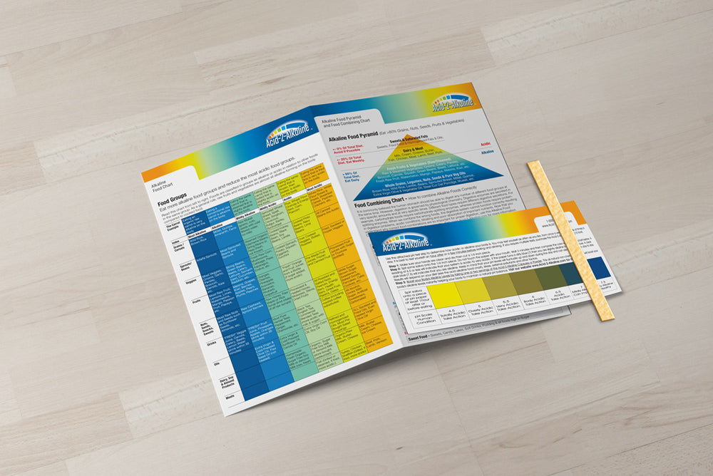Alkaline Body Balance Informational Guide with Food Chart and FREE pH Test Strip