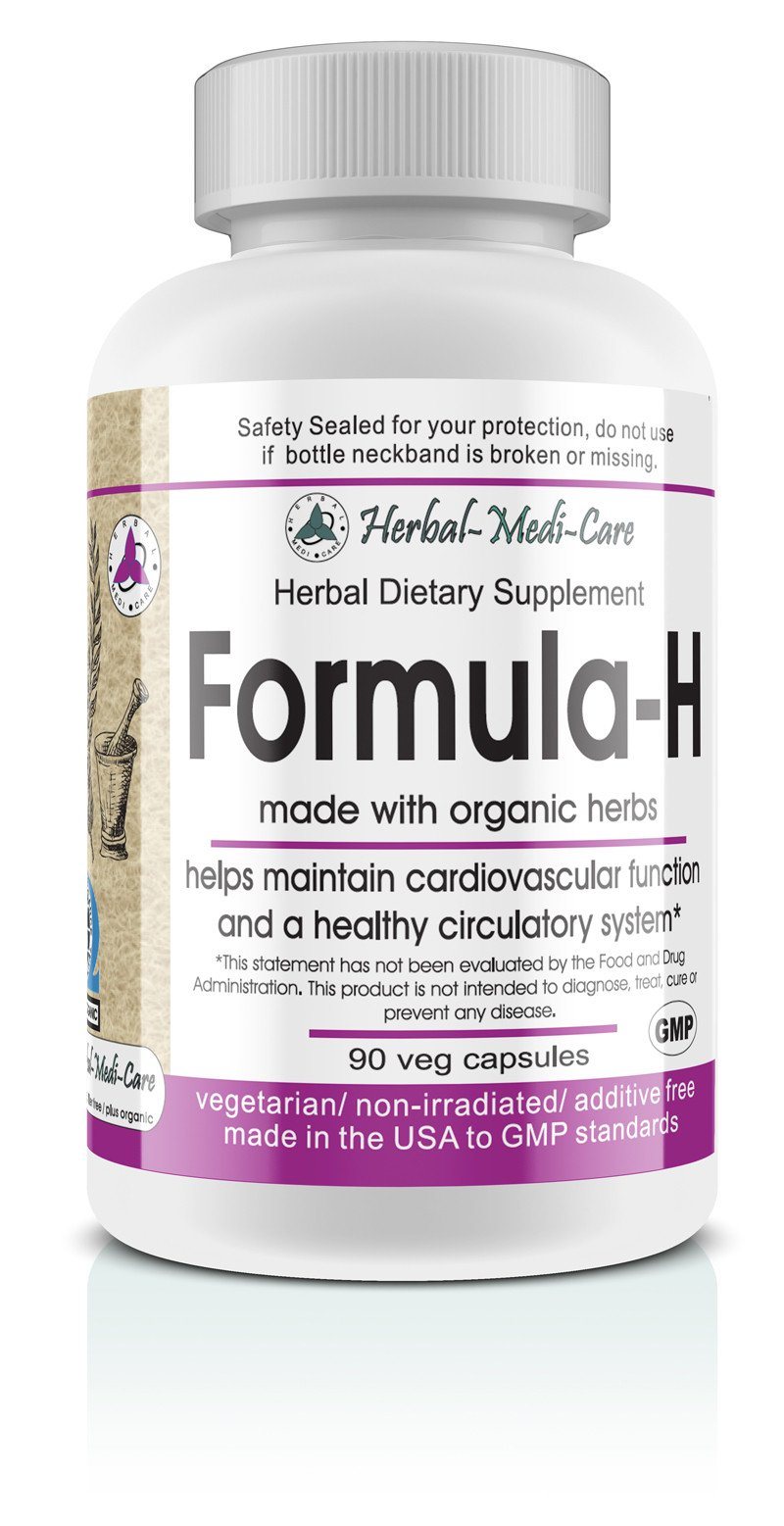 Herbal-Medi-Care Whole Food Formula-H (Blood Pressure) Vegetarian Capsules; 90-Count, Made with Organic - Herbal-Medi-Care Whole Food Formula-H (Blood Pressure) Vegetarian Capsules; 90-Count, Made with Organic - Herbal-Medi-Care Whole Food Formula-H (Blood Pressure) Vegetarian Capsules; 90-Count, Made with Organic