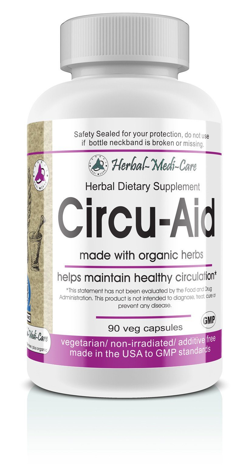 Herbal-Medi-Care Whole Food Circu-Aid (Circulation) Vegetarian Capsules; 90-Count, Made with Organic - Herbal-Medi-Care Whole Food Circu-Aid (Circulation) Vegetarian Capsules; 90-Count, Made with Organic - Herbal-Medi-Care Whole Food Circu-Aid (Circulation) Vegetarian Capsules; 90-Count, Made with Organic