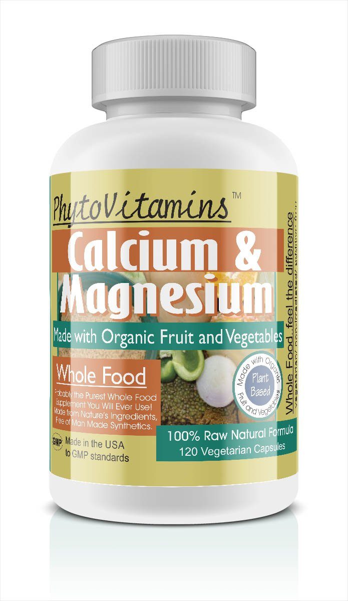 PhytoVitamins Whole Food Calcium And Magnesium Vegetarian Capsules; 120-Count, Made with Organic - PhytoVitamins Whole Food Calcium And Magnesium Vegetarian Capsules; 120-Count, Made with Organic - PhytoVitamins Whole Food Calcium And Magnesium Vegetarian Capsules; 120-Count, Made with Organic