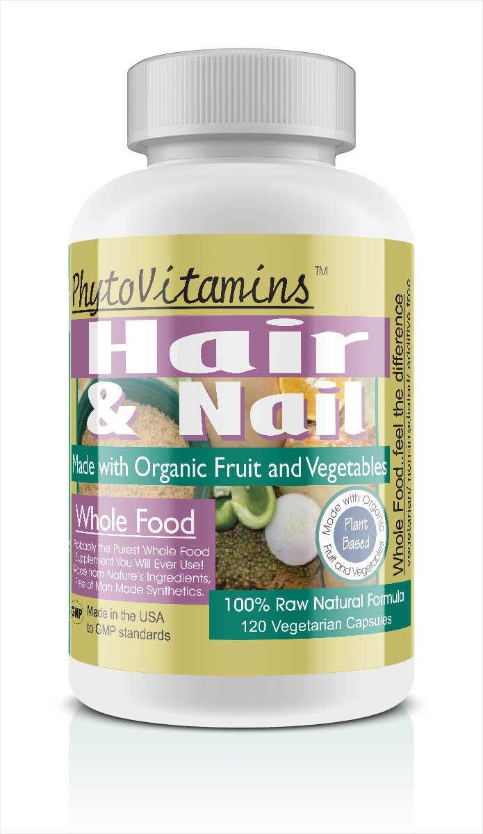 PhytoVitamins Whole Food Hair And Nail Vegetarian Capsules; 120-Count, Made with Organic - PhytoVitamins Whole Food Hair And Nail Vegetarian Capsules; 120-Count, Made with Organic - PhytoVitamins Whole Food Hair And Nail Vegetarian Capsules; 120-Count, Made with Organic