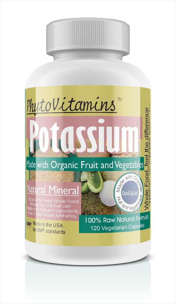 PhytoVitamins Whole Food Potassium Vegetarian Capsules; 120-Count, Made with Organic - PhytoVitamins Whole Food Potassium Vegetarian Capsules; 120-Count, Made with Organic - PhytoVitamins Whole Food Potassium Vegetarian Capsules; 120-Count, Made with Organic